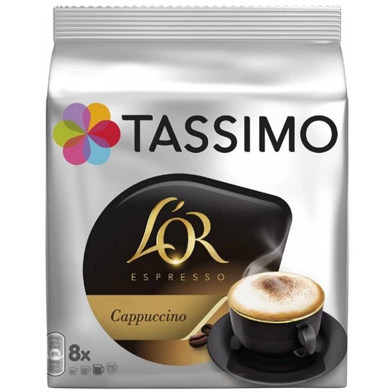 Café cappuccino L'OR oferece 8 conjuntos de serviços TASSIMO. Café cappuccino L'OR oferece 8 conjuntos de serviços TASSIMO.
