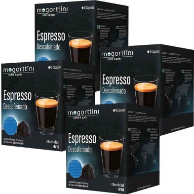 Descafeinado Mogorttini 4 cajas de 16 cápsulas para Dolce Gusto Descafeinado Mogorttini 4 cajas de 16 cápsulas para Dolce Gusto