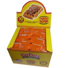 10 Gofres con chocolate. Envasados individualmente.