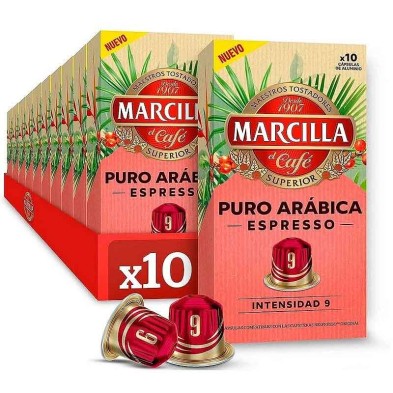 10 cajas Marcilla Puro Arábica Espresso 100 cápsulas Nespresso 10 cajas Marcilla Puro Arábica Espresso 100 cápsulas Nespresso