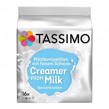 Creme de leite TASSIMO, com 16 tipos de serviços.