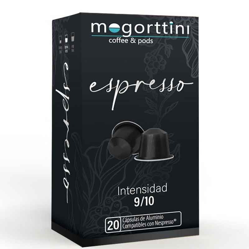 Espresso Mogorttini, 20 cápsulas de alumínio. Compatível com Nespresso.