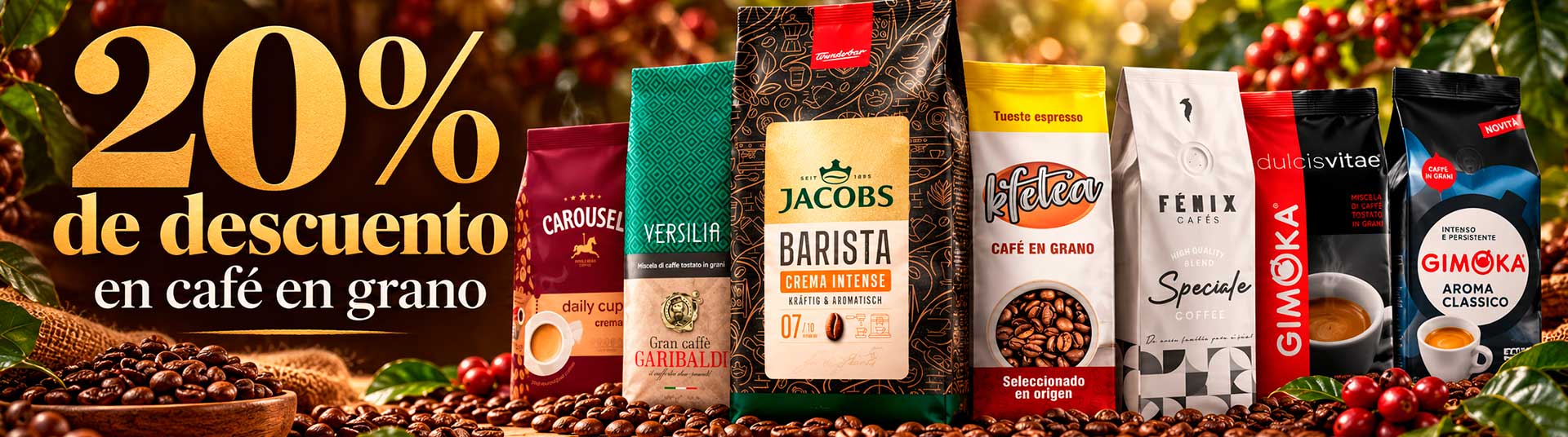 20% de desconto em café em grão